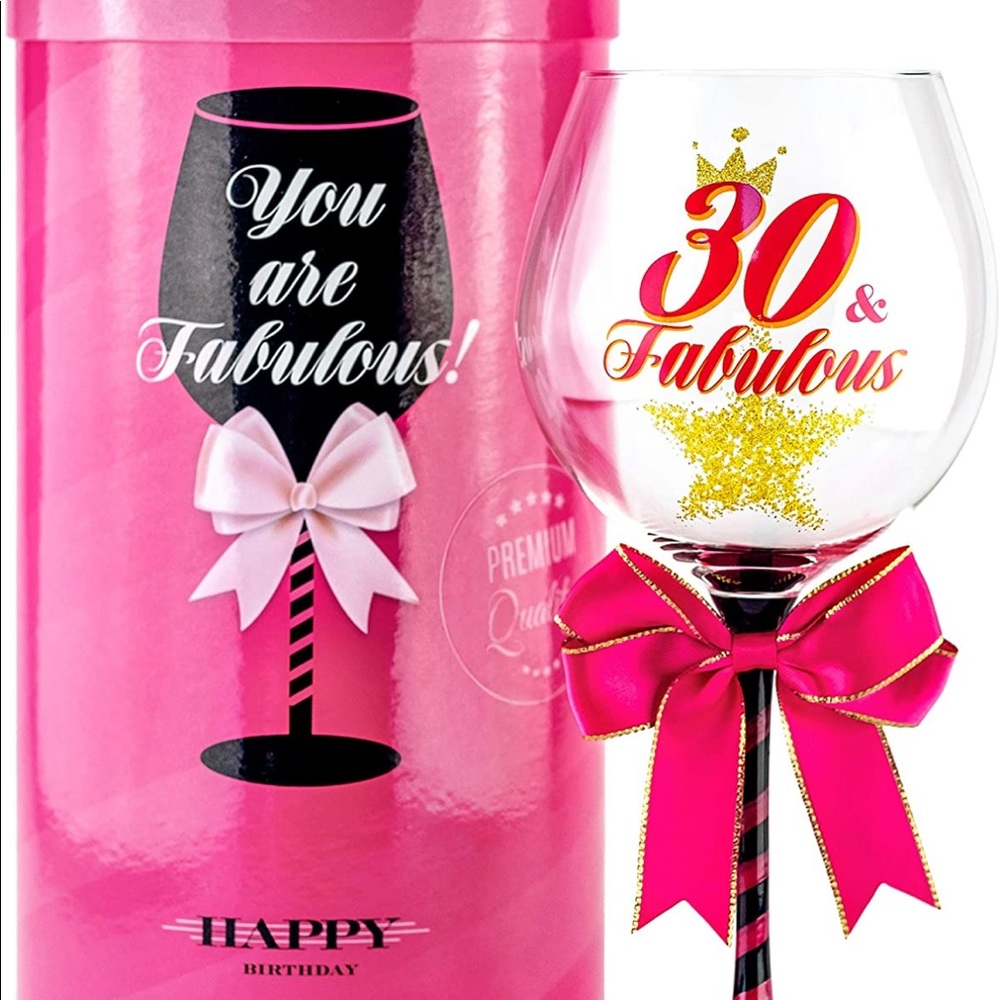 30th birthday wine glass